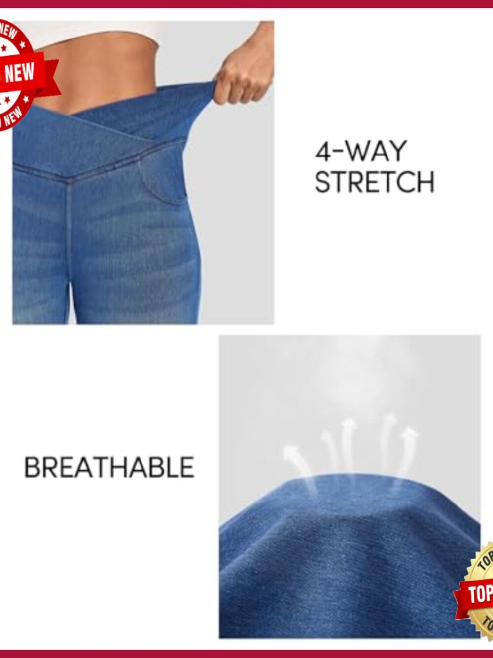 High Waisted Bell Bottom Flare Jegging Pull On Stretchy Jean - Picture 4 of 7